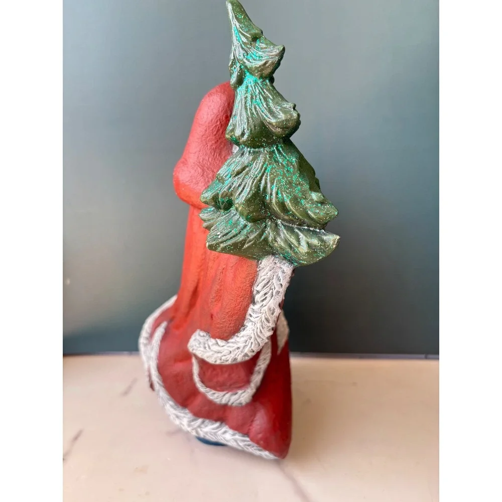 Vintage 1989 Hand Painted Ceramic Santa Figurine Old World Father Christmas